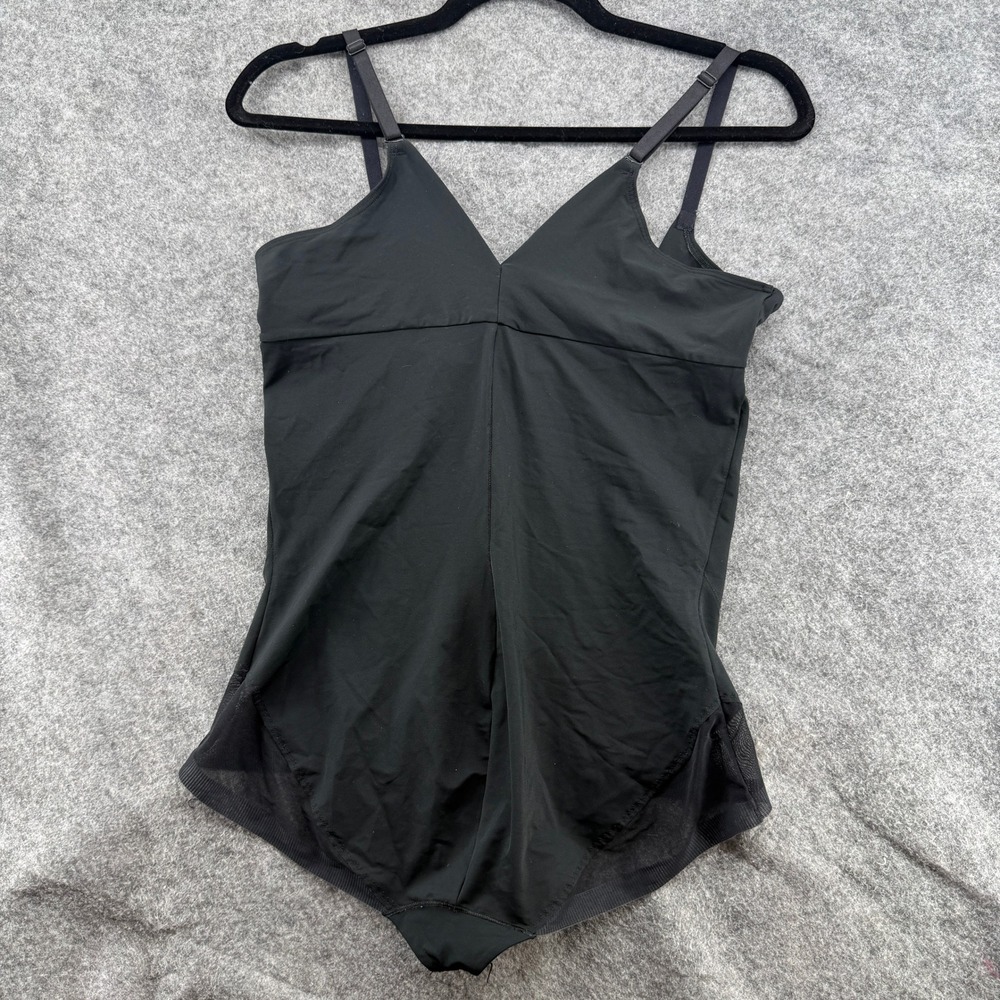 Red Hot by Spanx Bodysuit Women XL Black Adjustable Strap Shapewear V-Neck